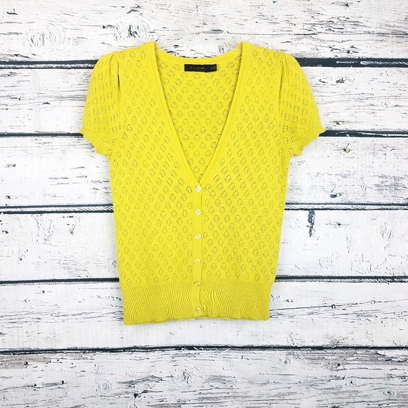 The Limited Sweaters - The Limited mustard yellow cotton cardigan in xs The Limited Sweaters - The Limited mustard yellow cotton cardigan in xs